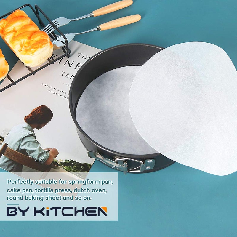 BYKITCHEN Round Parchment Paper, Set of 200, Non Stick 12 Inch Baking Parchment Rounds/Parchment Paper Circles for Springform Pan, Toaster Oven, Tortilla Press and so onï¼ˆ4.5/5.5/6/7/8/9/10in Availableï¼‰ - Image 4